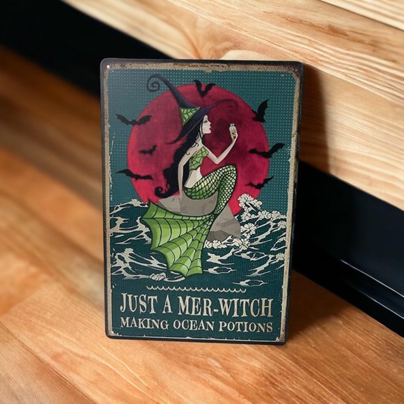 Mermaid Metal Poster Just a Mer- Witch Making sea Potions Interesting - Picture 7 of 7